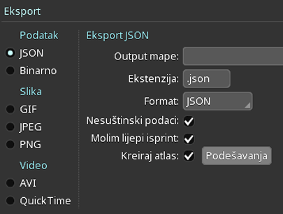 Export formats